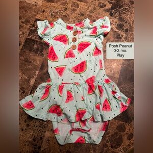 Posh Peanut Watermelon Twirl
0-3 months bodysuit dress